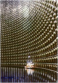 The interior of the giant Super-Kamiokande detector in Japan image