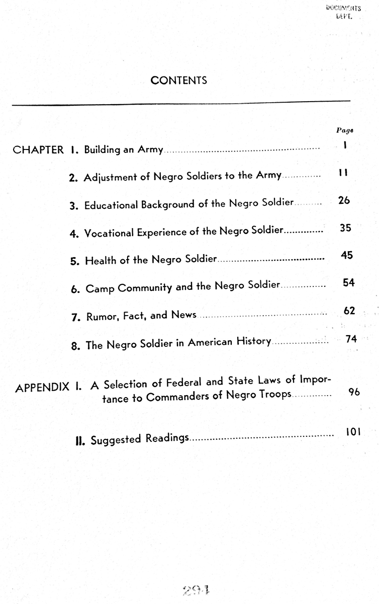 Memo: Leadership and the negro soldier