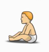 The fourth infant is sitting on the ground