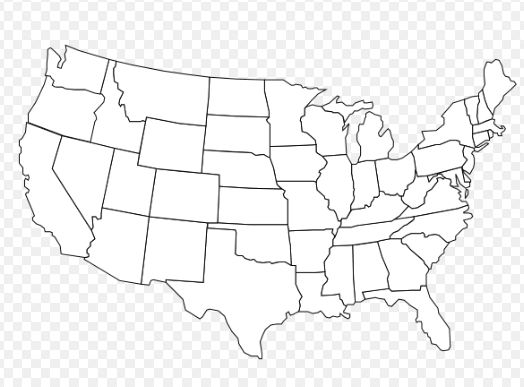 A color image of a map of the United States. Clicking on each state brings up a pop-up window with breast-feeding data for that state.