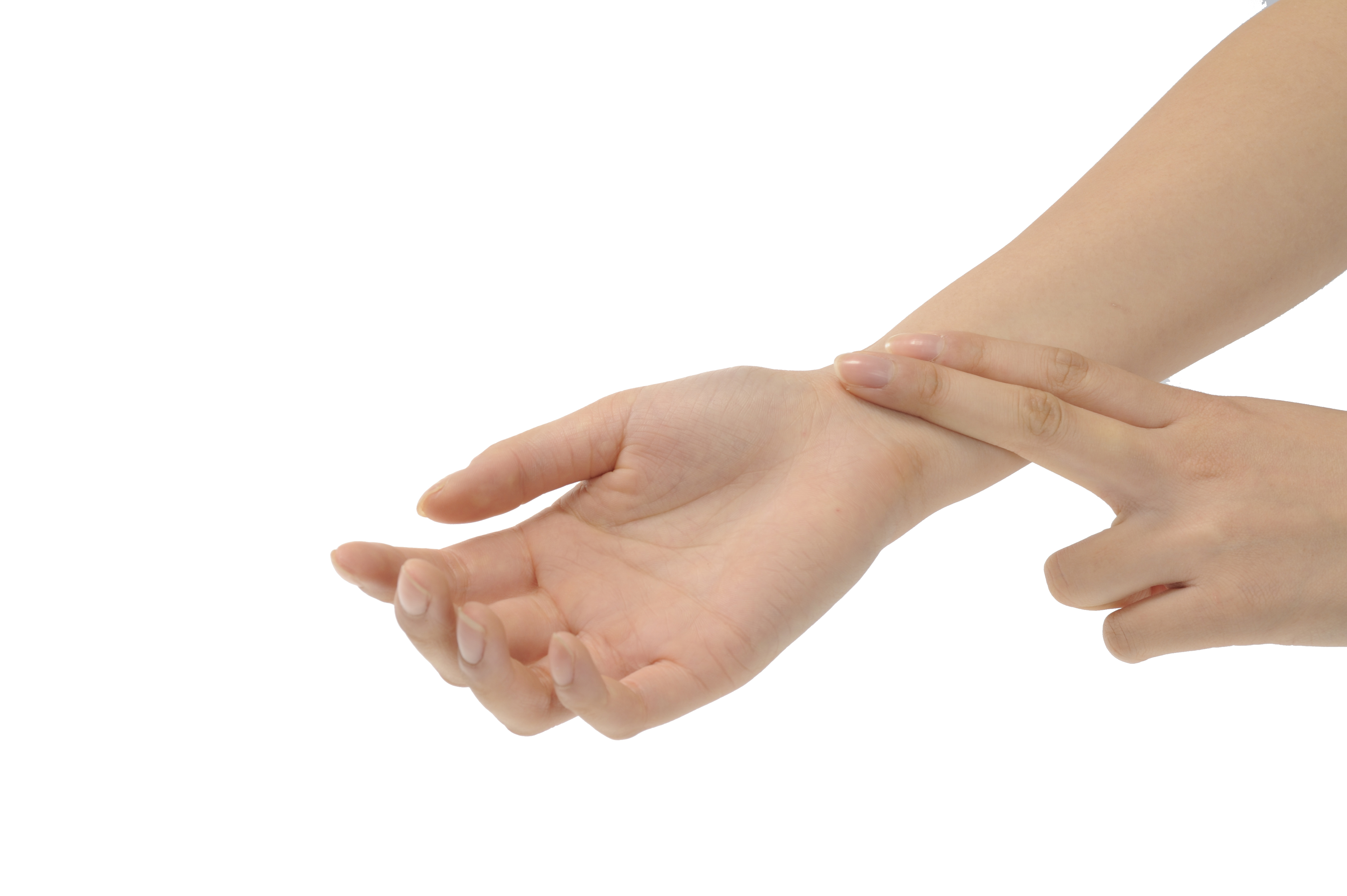 A photo shows a finger feeling the pulse rate in the wrist and a pop-up states, “You can find your pulse on the inside of your wrist, just below your thumb. You will not be able to see the artery below the skin, but if you press lightly, you will feel a steady pulse there. If you can’t feel a steady beat, search the area with your finger until you find it. Press your first and middle finger lightly on this artery and count the beats.”