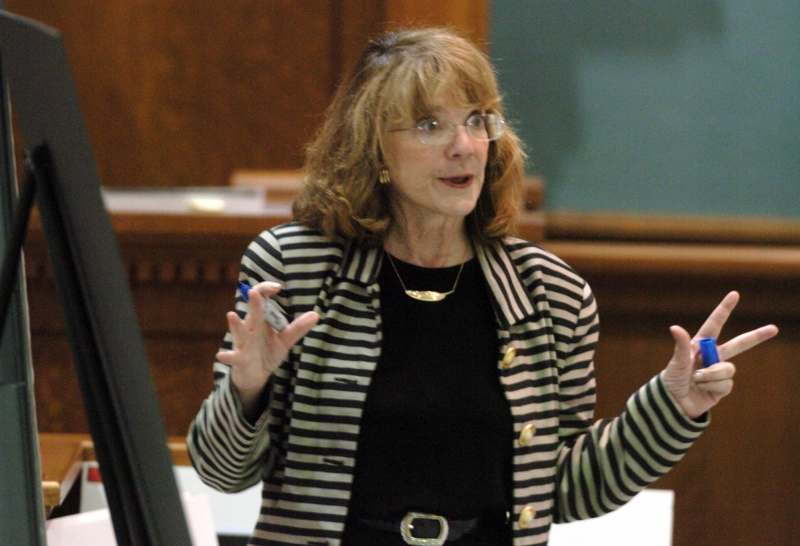 This is a photo of Elizabeth Loftus, a famous psychologist who conducts research on eyewitness evidence.