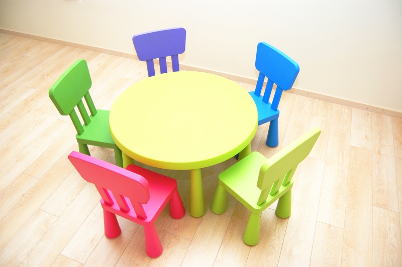 Colorful table and chairs