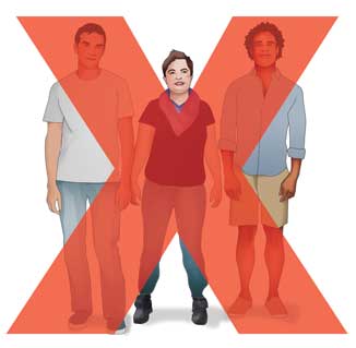 Drawing of a few people crossed out with large red X.