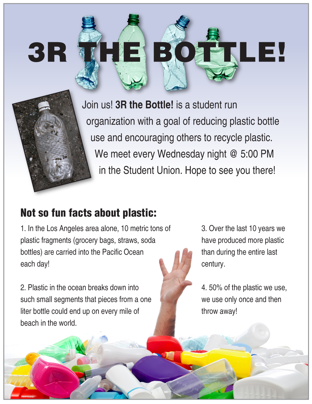 Flyer from 3 R the Bottle organization.