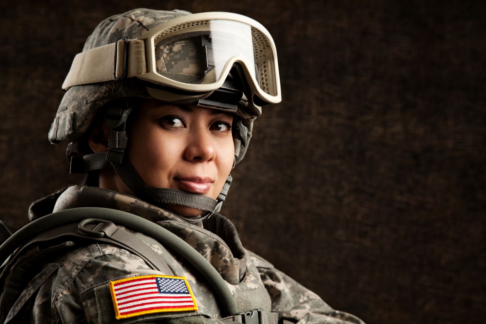 Portrait of a Female US Military Soldier.