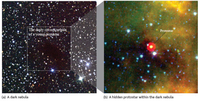 Protostar hidden within a dusty, dark nebula
