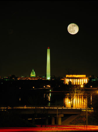 The Moon Over Washington D.C.