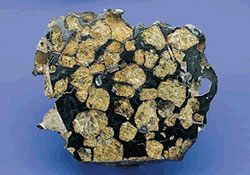 A stony iron meteorite
