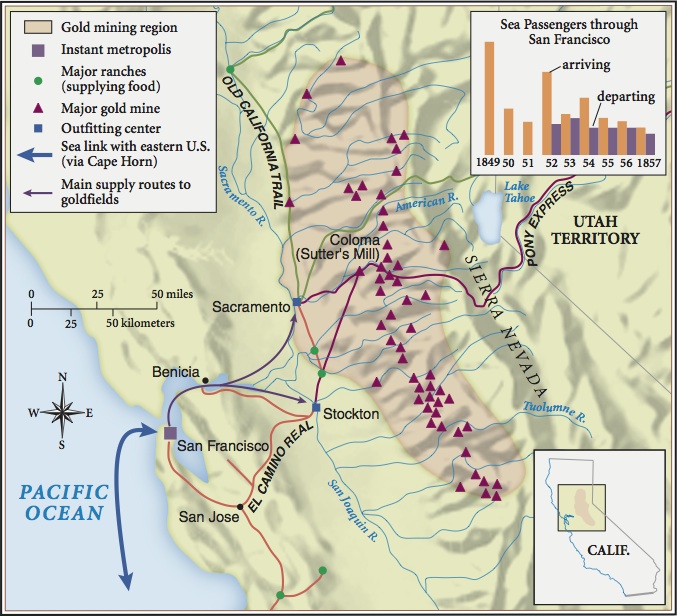 Map for California Gold Rush module