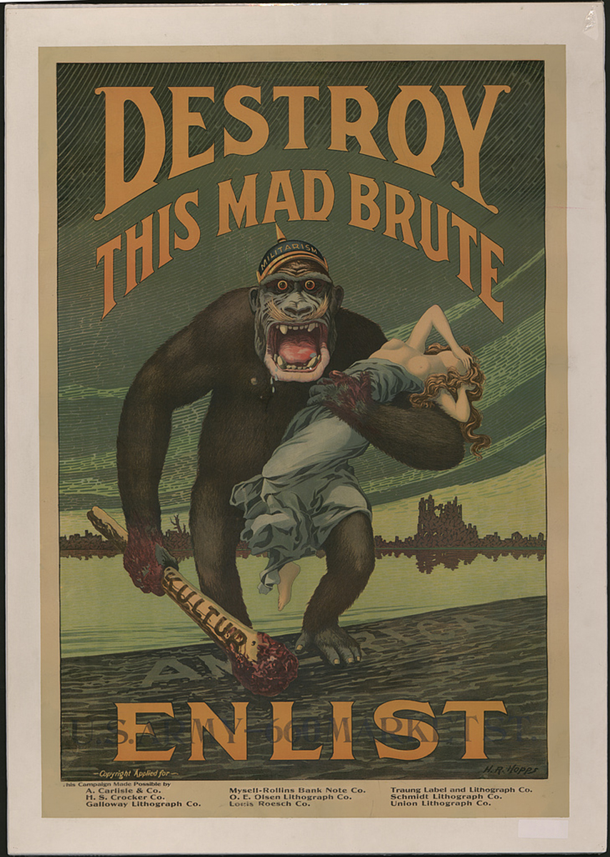 Harry Hopps, “Destroy This Mad Brute: Enlist,” 1917 