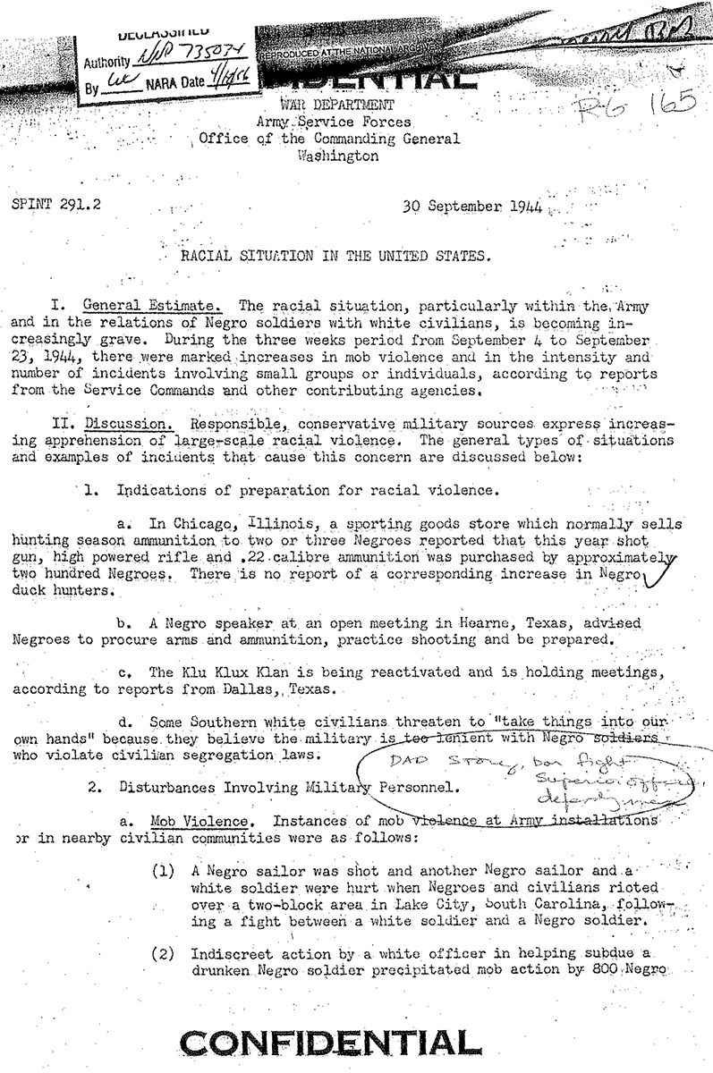 NARA Racial Situation Sept 1944
