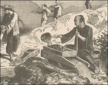 Picture of "Chinese, gold mining in California"