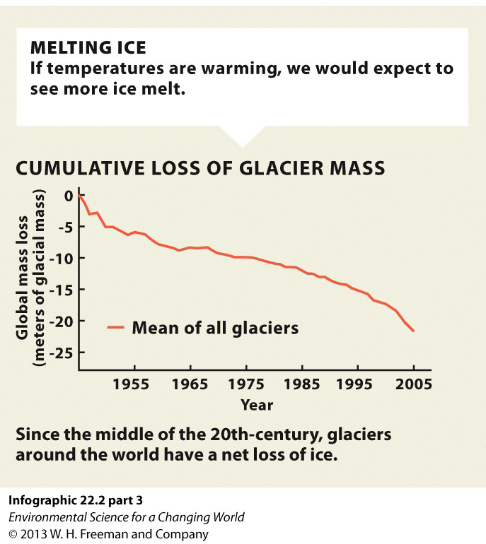 Cumulative Loss of Glacier Mass Line Graph