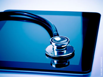 Picture of a stethoscope and a smartphone