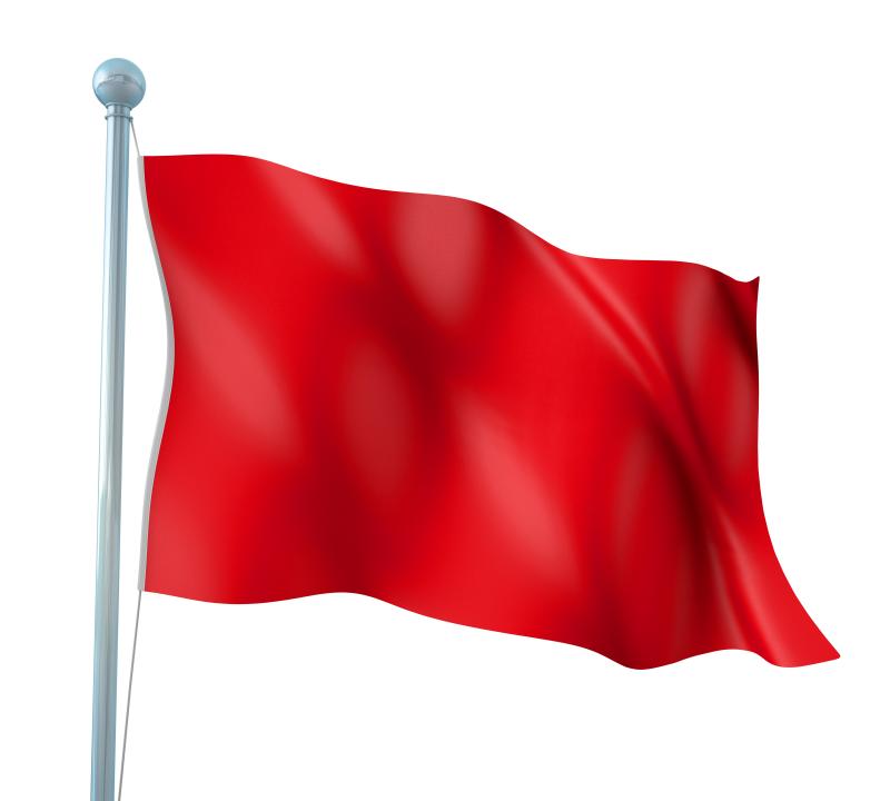 Photo shows a red flag that indicates caution to people looking at pseudoscientific websites. 