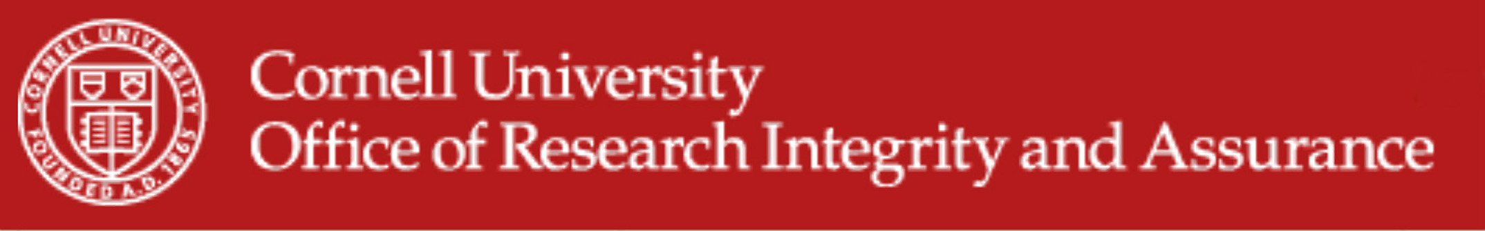 Photo shows logo of Cornell University Office of Research Integrity and Assurance, which is the university where Facebook research was conducted. 