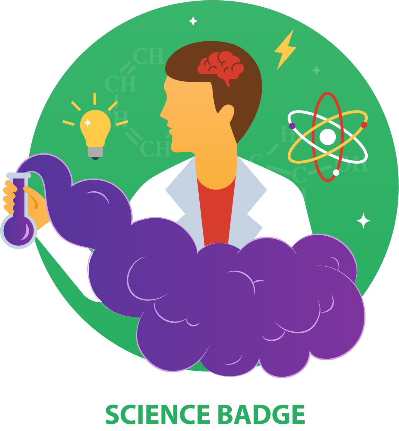 A fictional “Science Badge.”  