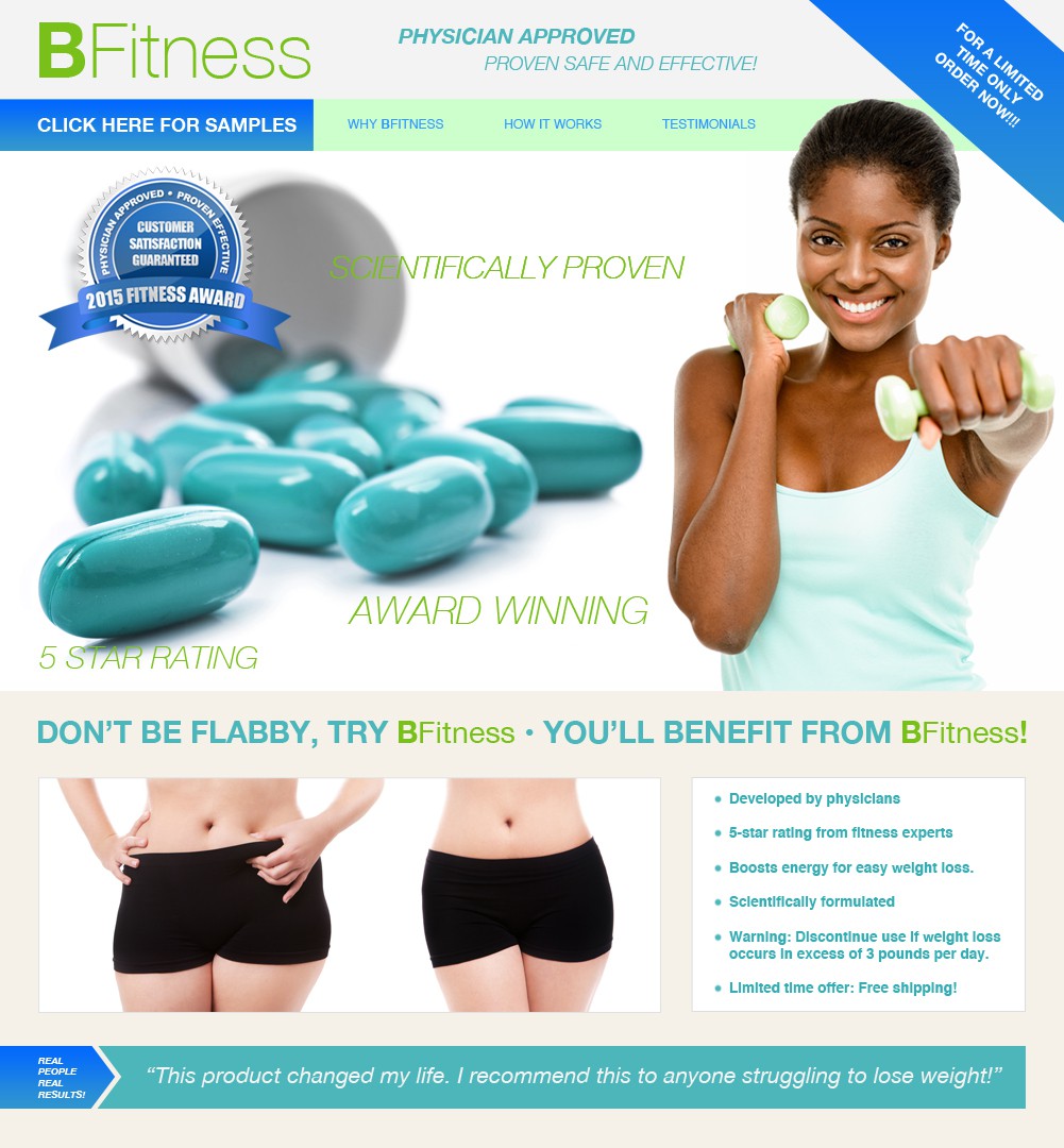 A photo of a webpage that advertises a product named Bfitness and provides no proven scientific evidence about its claims.