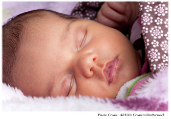 Close-up of newborn sleeping