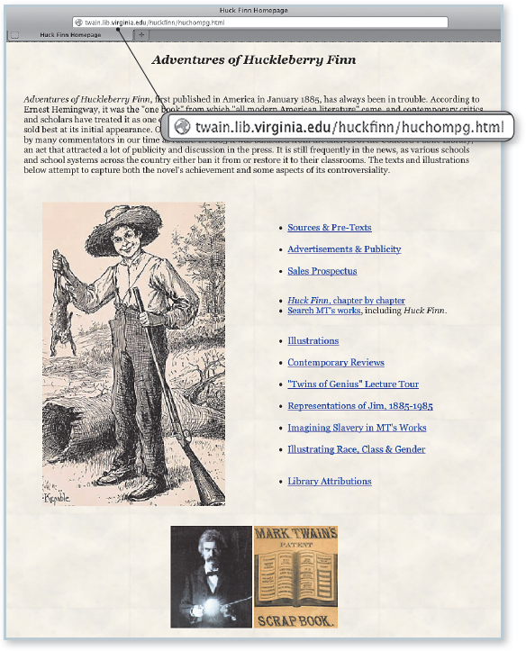 Internal page of the web site of the University of Virginia Library.